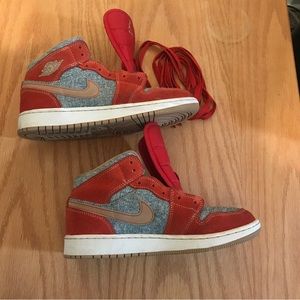 Nike Kids Shoes Red and Gray